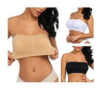 Boolavard Bra Archetto Elastico Senza Giunte delle Donne Set di 3 Nero, Bianco e Beige (M)