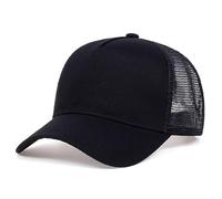 Boolavard Cappellino Trucker Premium a 5 Pannelli con Retro in Rete, Classico Cappellino Snapback con Parte Frontale in Schiuma ad Alto Profilo (Nero)