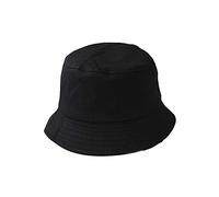 Boolavard Cappello da Sole Estivo da Spiaggia Ripiegabile in Cotone 100% Unisex (L-XL, Nero)