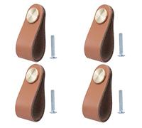 BOOLSFMAM 4 Pezzi Maniglie di Cuoio,Maniglie per Porta di Mobili In pelle Maniglia Creativa Moderni in Pelle per Porta dell'armadio, Manopole,Cassetto, Maniglie delle Porte