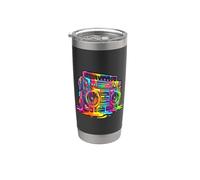 Boom Box anni '80 gocciolante multicolore vernice graffiti divertente grafica Bicchiere termico in acciaio inox doppia parete