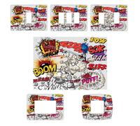Boom pam sok pow comic adesivi interruttore sticker light switch 4 pz. Cm. 14x10