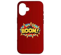 Boom Pop Art Esplosione Retrò Comico Supereroe Suono Parola Vibe Custodia per iPhone 16