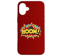 Boom Pop Art Esplosione Retrò Comico Supereroe Suono Parola Vibe Custodia per iPhone 16 Plus