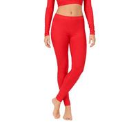 BOOM Prime Collant da Ginnastica per Ragazze in Lycra da Danza Lucida Senza Piede Leggings Elasticizzati per Bambini (Rosso, 5-6 Anni)