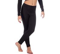 BOOM Prime Collant da Ginnastica per Ragazze in Lycra da Danza Lucida Senza Piede Leggings Elasticizzati per Bambini (Nero, 11-12 Anni)