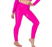 BOOM Prime Collant da Ginnastica per Ragazze in Lycra da Danza Lucida Senza Piede Leggings Elasticizzati per Bambini (Rosa, 11-12 Anni)