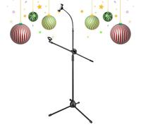 Boom Stand Floor Tripod, Adjustable Gooseneck Arm with Phone Holder