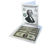 Boom Value TWO DOLLAR BILL Birthday Card, Honoring the 2 dollar bill - Humor Bday Card for Him Her, with free Envelope and qty5-2's