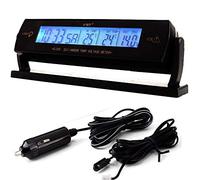 BOOMBOOST Nuovo Calendario dell'orologio dell'automobile Retroilluminazione Blu Dentro al voltometro Termometro voltaggio Esterno