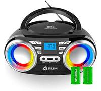 Boombox B3 Radio con Lettore CD e USB, MP3, AUX, Batteria Ricaricabile | Cassa Bluetooth 4.2, Modalità con Cavo e Wireless, Lente Migliorata, Eq Digitale, Design Compatto e Combinazione Conveniente