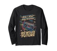 Boombox con cassette e pattini Rewind Retro anni '80 Energy Maglia a Manica