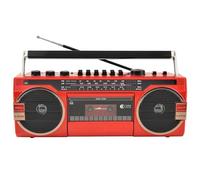 Boombox con lettore CD in stile classico anni '80, radio portatile con lettore di cassette, radio AM/FM, registratore a cassette Bluetooth con manopole di regolazione del volume, per riunioni di