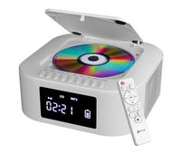Boombox E1 Lettore CD Stereo, Bass Boost con Subwoofer, FM Radio e USB | Bluetooth, AUX, Filo o Wireless, Batteria Ricaricabile, Telecomando, Alimentazione con Cavo o Interna, Sistema Audio - Bianco