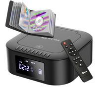 Boombox E1 With CD Case Lettore Stereo, Bass Boost con Subwoofer, AUX | FM Radio con USB, Bluetooth, Filo o Wireless, Batteria Ricaricabile, Telecomando, Custodie Disc, Sistema Audio