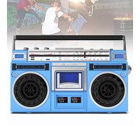 Boombox - Lettore CD portatile con radio AM/FM e registratore a cassetta, supporta ingresso SD/USB, stile classico anni '80, per riunioni di famiglia e viaggi