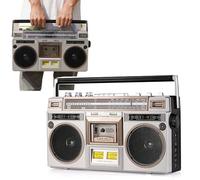 Boombox lettore di cassette portatile retrò con suono HiFi, radio AM/FM, ingresso SD/USB per gli amanti della musica e riunioni di famiglia