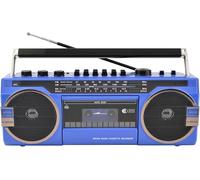 Boombox portatile Bluetooth con altoparlante stereo retrò e lettore di cassette, lettore musicale USB/TF Card e registratore, stile classico anni '80