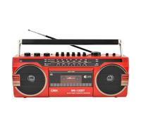 Boombox portatile Bluetooth lettore CD e nastro, radio AM/FM, classico stile anni '80, perfetto per riunioni di famiglia e viaggi, sistema audio retrò