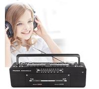 Boombox portatile con registratore di cassette con radio AM/FM, doppio lettore a nastro, lettore MP3/U e scheda TF, registrazione e trascrizione con un clic