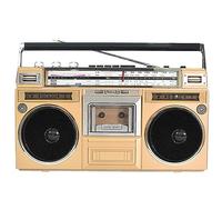 Boombox portatile retrò con lettore CD e cassette, radio Dab portatile con radio FM e DAB+, registrazione USB, ricevitore Bluetooth + altoparlanti, per riunioni di famiglia/viaggi Gold
