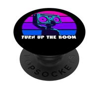 Boombox retrò anni '80, Turn Up The Boon Retro Music Cassette PopSockets PopGrip Adesivo