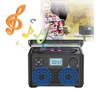 Boombox stereo portatile Bluetooth con lettore CD, radio FM con USB, 5 modalità di riproduzione, display a LED, jack per cuffie, 30 preset, doppio altoparlante da 2,5"