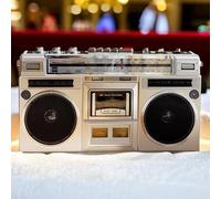 Boombox vintage anni '80, lettore di cassette, radio portatile e registratore, con radio AM/FM, supporto ingresso SD/USB, 20 W doppio woofer da 2,5 pollici, jack per cuffie, per riunioni di famiglia e