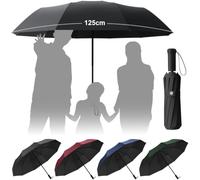 BoomCelocity Ombrello da viaggio pieghevole con tettuccio da 125 cm | Può contenere fino a 3 persone, antivento, design compatto, ideale per i viaggi, parasole extra grande