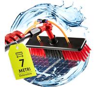 BoomDing Kit Pulizia Pannelli fotovoltaici | 7 Metri | Alluminio | Estensibile | per lavaggio pannelli fotovoltaici| Scopa per Pannelli fotovoltaici | Spazzola per Pannelli fotovoltaici