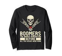 Boomers Badass Generation Vintage Rebel Pride Boomer Maglia a Manica