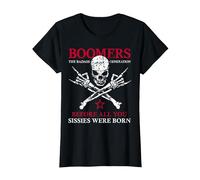 Boomers X Generation Prima di Tutto ciò Che Sissie Were Born Skull Maglietta, Donna, Nero, S