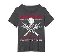 Boomers X Generation Prima di Tutto ciò Che Sissie Were Born Skull Maglietta, Donna Plus-Size, Grigio Scuro, 2X