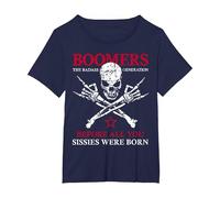 Boomers X Generation Prima di Tutto ciò Che Sissie Were Born Skull Maglietta, Donna Plus-Size, Navy, 2X