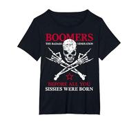 Boomers X Generation Prima di Tutto ciò Che Sissie Were Born Skull Maglietta, Donna Plus-Size, Nero, 5X