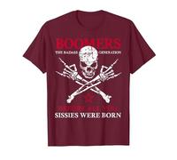 Boomers X Generation Prima di Tutto ciò Che Sissie Were Born Skull Maglietta, Uomo, Bordeaux, XL