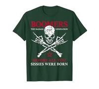 Boomers X Generation Prima di Tutto ciò Che Sissie Were Born Skull Maglietta, Uomo, Verde Foresta, S