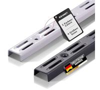 BOOMET Guide da parete a 2 file, colore bianco, 100 cm, 10 pezzi, 2 colori, guide per scaffali/mensole da parete, scaffalatura in acciaio, verniciato a polvere, facile da montare