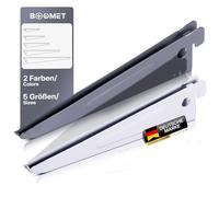 BOOMET Supporto per mensole da parete, 2 file, bianco, 27 cm, 10 pezzi, 2 colori, ripiano in acciaio, angolo di scaffalatura a parete, sistema di scaffalatura, verniciato a polvere