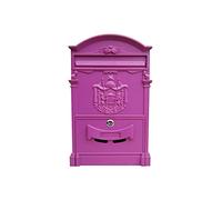 BOOMLATU Cassetta postale vintage per cassetta postale in stile retrò che si chiude, montaggio a parete per casa o ufficio (rosa + viola)