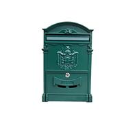 BOOMLATU Cassetta postale vintage per cassetta postale in stile retrò che si chiude, montaggio a parete per casa o ufficio (verde scuro)