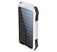 Boompods Neutron Powerbank Solare 10.000mAh - Caricabatterie Portatile con Torcia e Doppia Porta USB, Power Bank Impermeabile IPX4 con Pannello Solare, Per Campeggio e Viaggi, Bianco