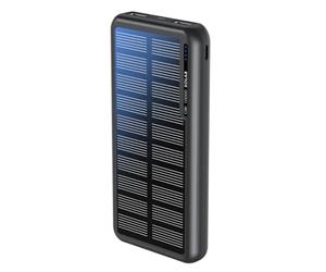 Boompods OBI-Solare Power Bank 10.000mAh - Batteria Portatile con Pannello Solare, Caricabatteria con Ricarica USB-C e USB, Caricatore Esterno Compatibile con Smartphone e Tablet, Nero