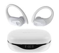 Boompods SportPods Ocean Cuffie Bluetooth Sport - Auricolari Bluetooth Wireless Impermeabili con Ganci, 25+ Ore di Autonomia, Microfono ENC, Realizzate in Plastica Riciclata, Bianco