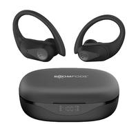 Boompods SportPods Ocean - Auricolari da corsa sostenibili, Bluetooth con ganci per le orecchie, custodia di ricarica, cuffie wireless a prova di sudore, per palestra, colore nero