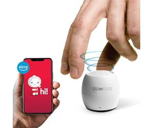 Boompods Zero Talk Mini Altoparlante Bluetooth Portatile con Alexa - Cassa Doccia Bluetooth Waterproof IPX6, 5 Ore di Autonomia, Controllo Vocale e Microfono Integrato, Bianco