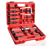 BOOMSTART 16 Pezzi Estrattore Cuscinetti Interni, 5-58 mm Estrattori per Cuscinetti Interno con Martello, Estrattore per Rimozione di Cuscinetto Ciechi Conico di Ruota Moto Auto Cambio Bici (Rosso)
