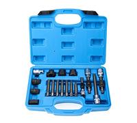 BOOMSTART 18pcs Strumenti per la rimozione della puleggia dell'alternatore automobilistico, Kit di Strumenti per la rimozione della Ruota Libera del generatore