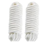 BOOMSTART 2 pezzi corda da ormeggio per barca da 16 mm con occhio in nylon doppio intrecciato, corda parabordi linee dock Ø 16 mm, L: 7,62 m, occhio 38 cm, carico di rottura: 3970 kg, bianco