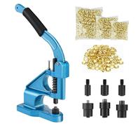 BOOMSTART Occhiellatrice Manuale, Macchina per Occhielli Metallici, 6/10/12 mm Occhiellatrice Professionale Macchina Occhielli con 1500 pezzi Occhiello Dorato per Teloni PVC Tessuti Borsa